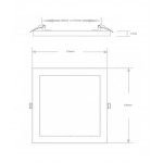 Downlight panel LED Cuadrado 230x230mm Blanco 20W, Corte ajustable 50 a 205mm